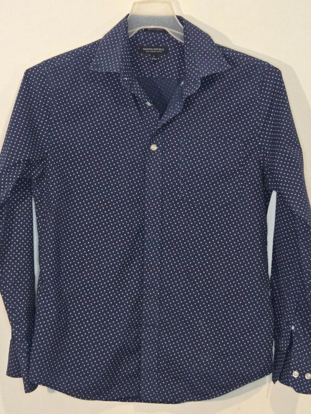 BANANA REPUBLIC SLIM FLEX FIT BUTTON DOWN SHIRT size S Blue